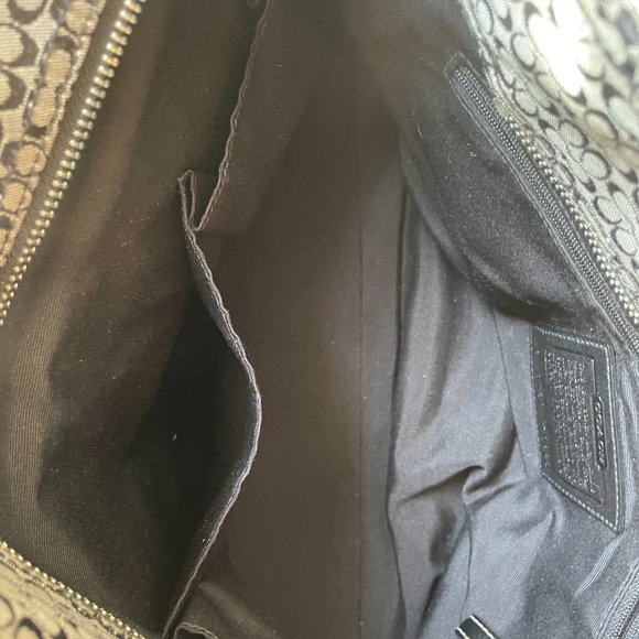 Coach Leather Tote Bag - Black and Grey #M0720-F10928 - Picture 5 of 7